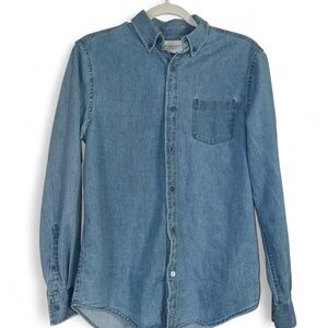 Men's Blue‎ Denim Shirt Button Down Five Four Size Small